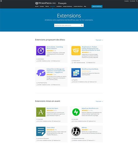 Extensions Wordpress